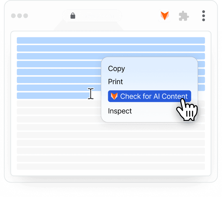 Right click & Check for AI anywhere on Chrome