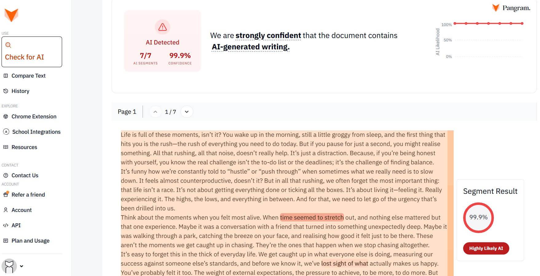 Pangram Labs Dashboard